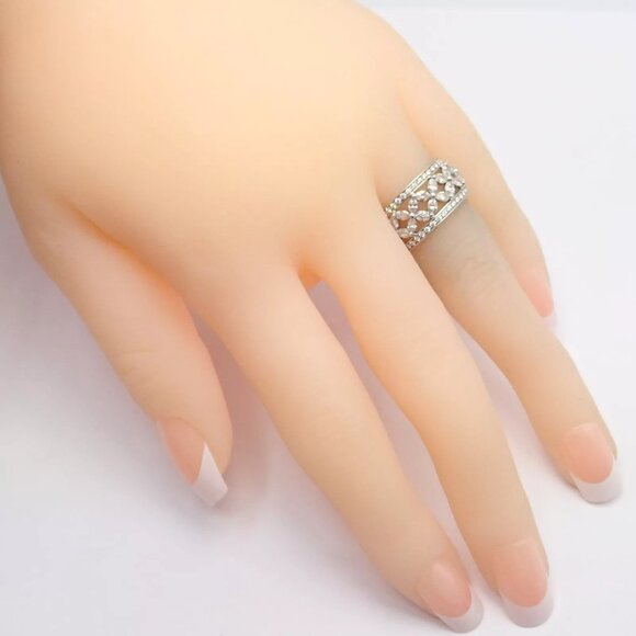 Authentic! Tiffany & Co Platinum 2.34ctw Diamond Victoria Wide Band Ring sz 5.5 - Picture 10 of 12